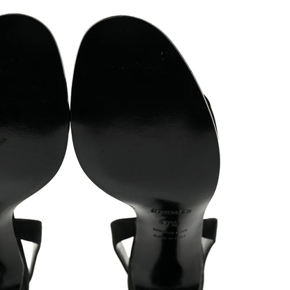 Hermes Suede Slingback Sandals 37.5 Black 9 of 17