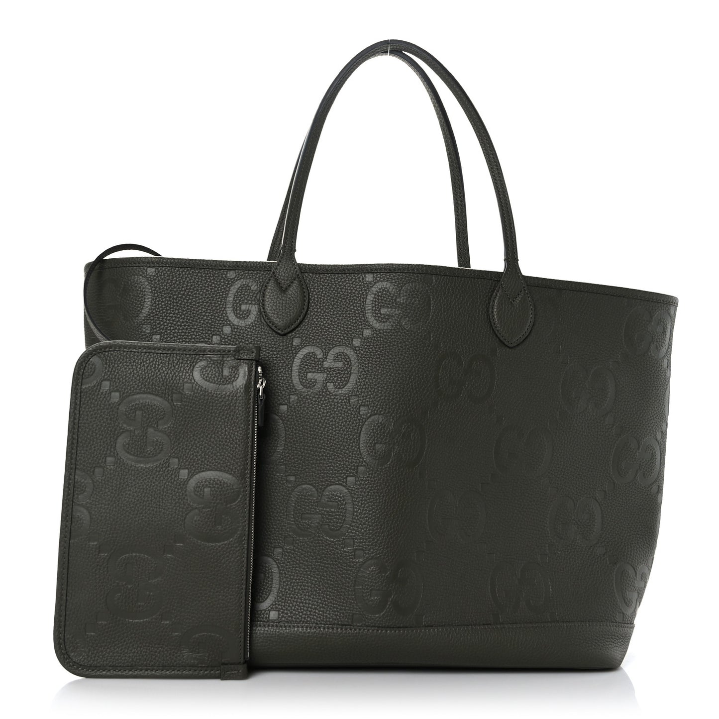 Monogram Jumbo GG Calfskin Web Large Shopping Tote Dark Green