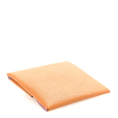 Hermes Chevre Mysore Bastia Verso Coin Purse Caramel Mauve Sylvestre 4 of 7
