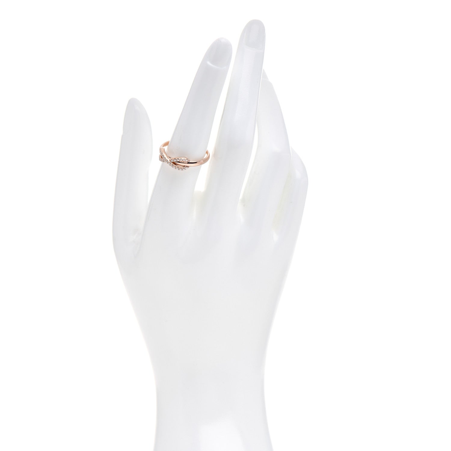Tiffany 18K Rose Gold Diamond Infinity Ring 54 7 2 of 5