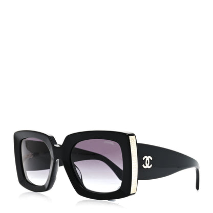 Chanel Acetate Rectangle Sunglasses 5435-A Black 1 of 7