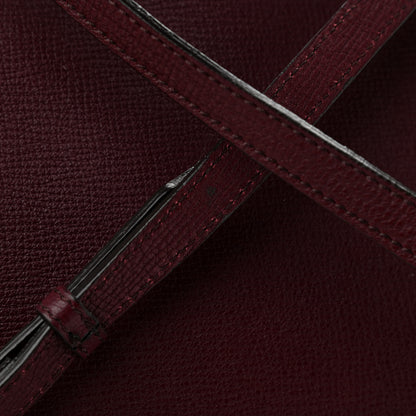 Burberry Grainy Calfskin House Check Medium Banner Tote Mahogany Red 10 of 10