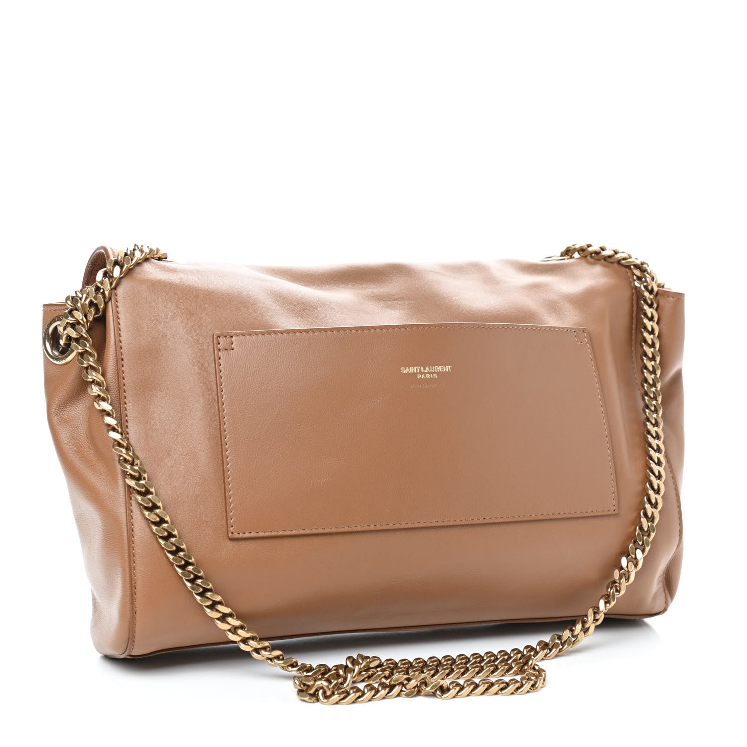 Saint Laurent Smooth Calfskin Suede Medium Reversible Monogram Kate Satchel Light Ochre 5 of 12