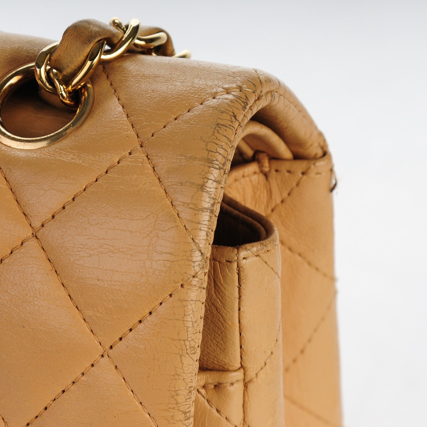 Chanel Lambskin Quilted Medium Double Flap Beige 10 of 13