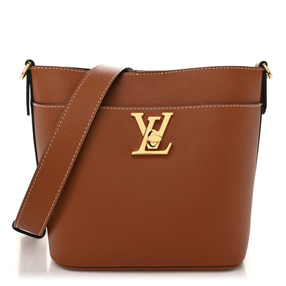 Louis Vuitton Calfskin Lock and Walk Bucket Cognac 1 of 10