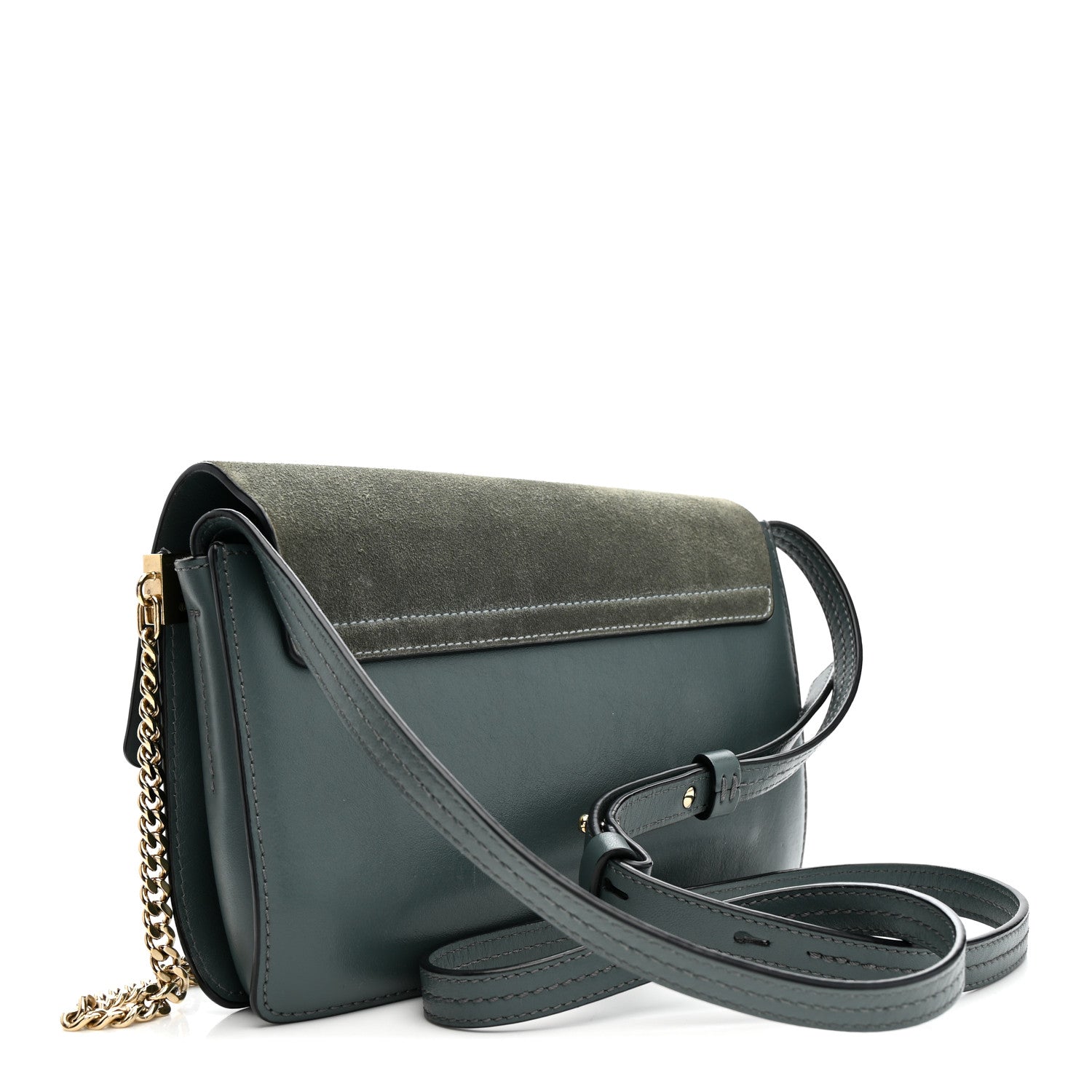 Chloe Suede Calfskin Small Faye Shoulder Bag Cloudy Blue 3 of 14