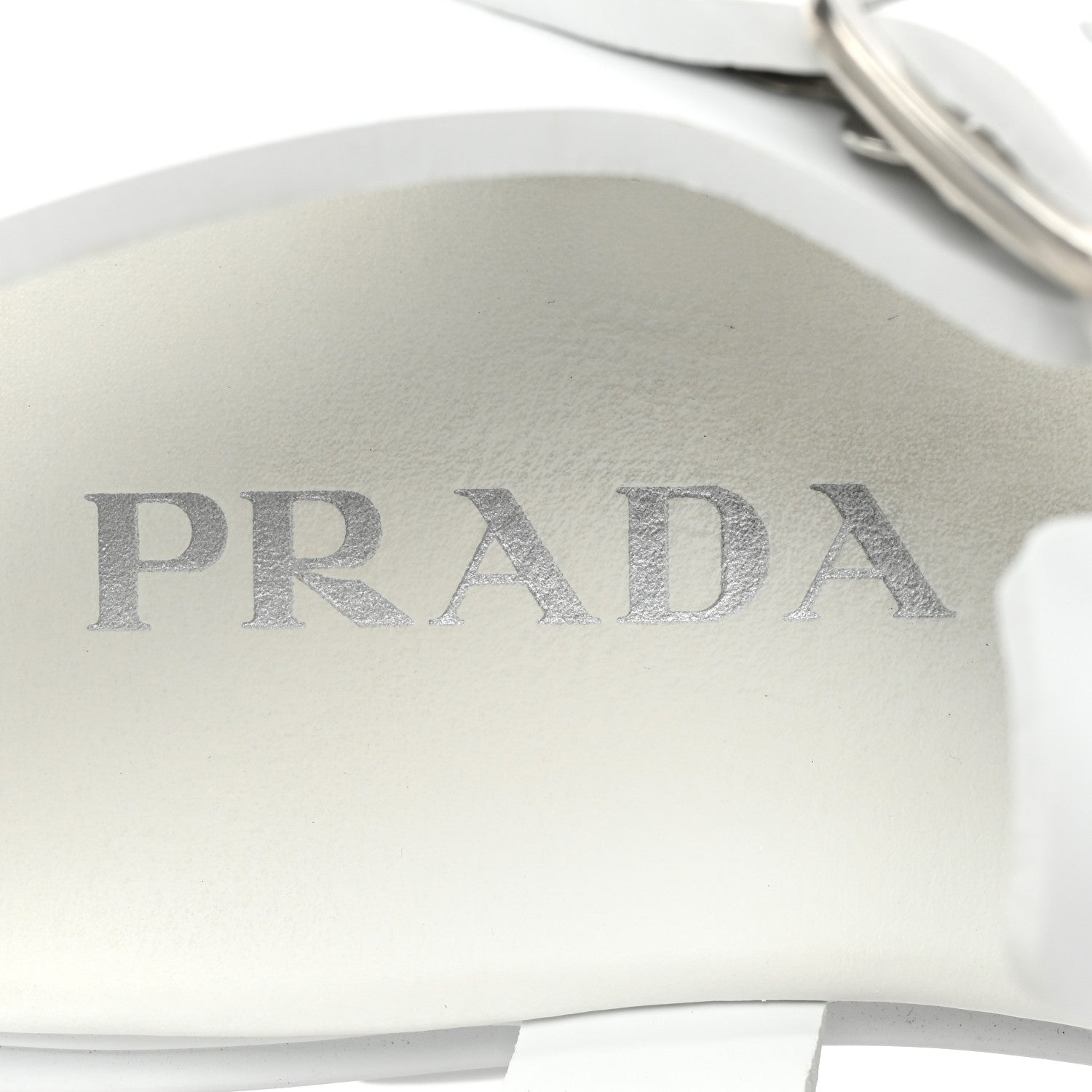 Prada Foam Rubber Metal Triangle Logo Monolith 55mm Cage Sandals 40 White 8 of 12