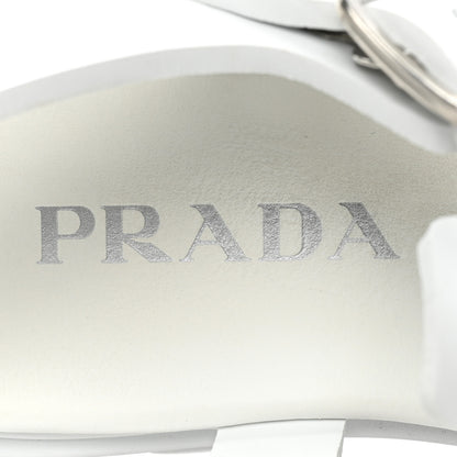 Prada Foam Rubber Metal Triangle Logo Monolith 55mm Cage Sandals 40 White 8 of 12