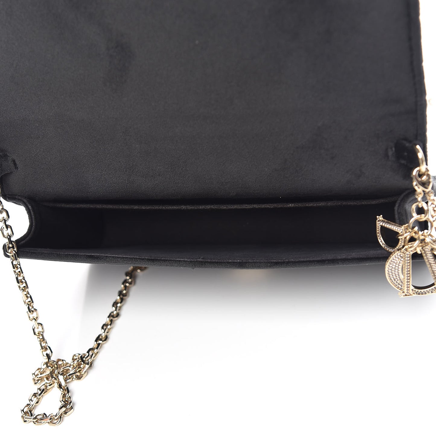 Velvet Cannage Lady Dior Convertible Clutch Black