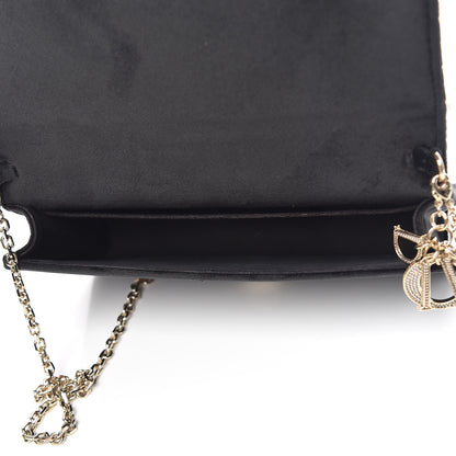 Christian Dior Velvet Cannage Lady Dior Convertible Clutch Black 5 of 12