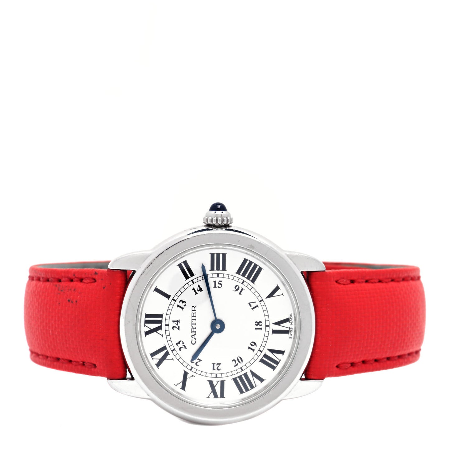 Stainless Steel Calfskin 29mm Ronde Solo Quartz Watch Red