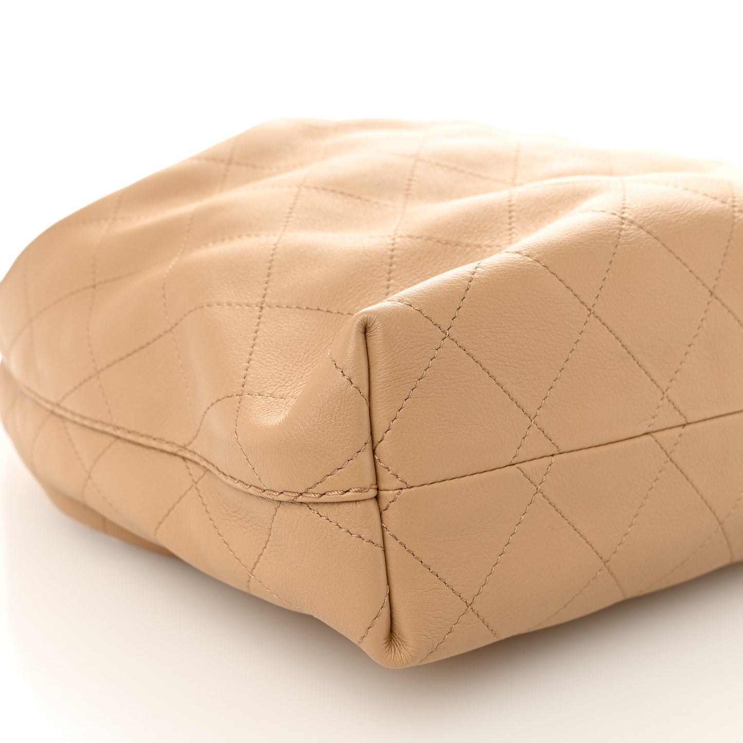 Calfskin Quilted Small Maxi Hobo Beige
