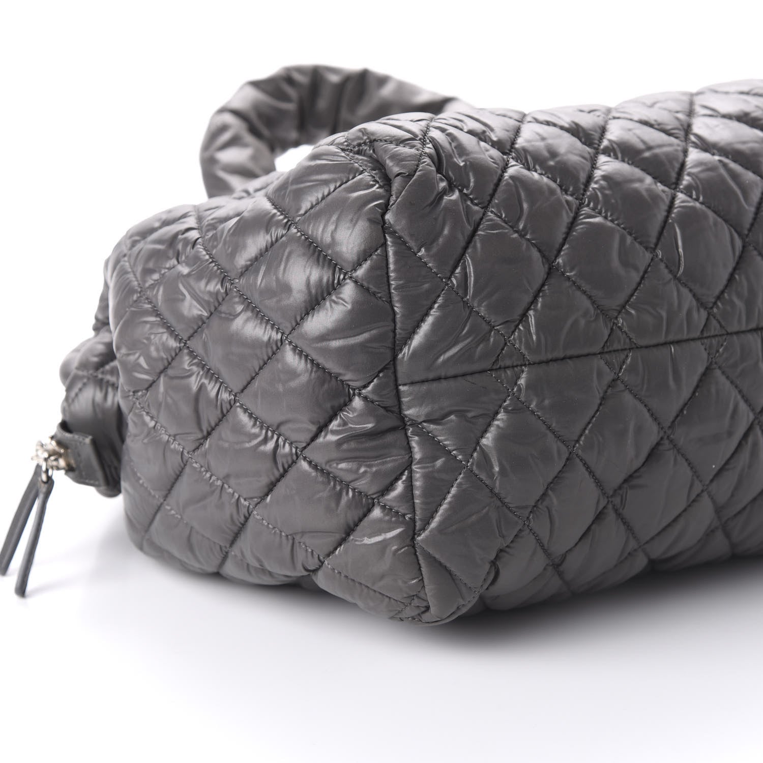 Chanel Nylon Quilted Coco Cocoon Bowler Grey 6 of 11