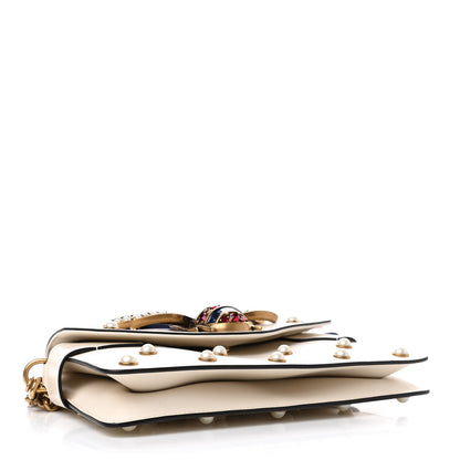 Gucci Nappa Pearl Studded Mini Queen Margaret Broadway Shoulder Bag Mystic White 3 of 4