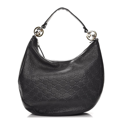 Gucci Guccissima Medium GG Twins Hobo Black 1 of 10