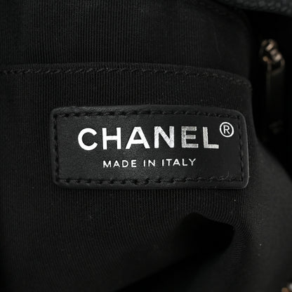 Chanel Caviar Flat Quilted CC Chain Bucket Drawstring Bag Black 6 of 11