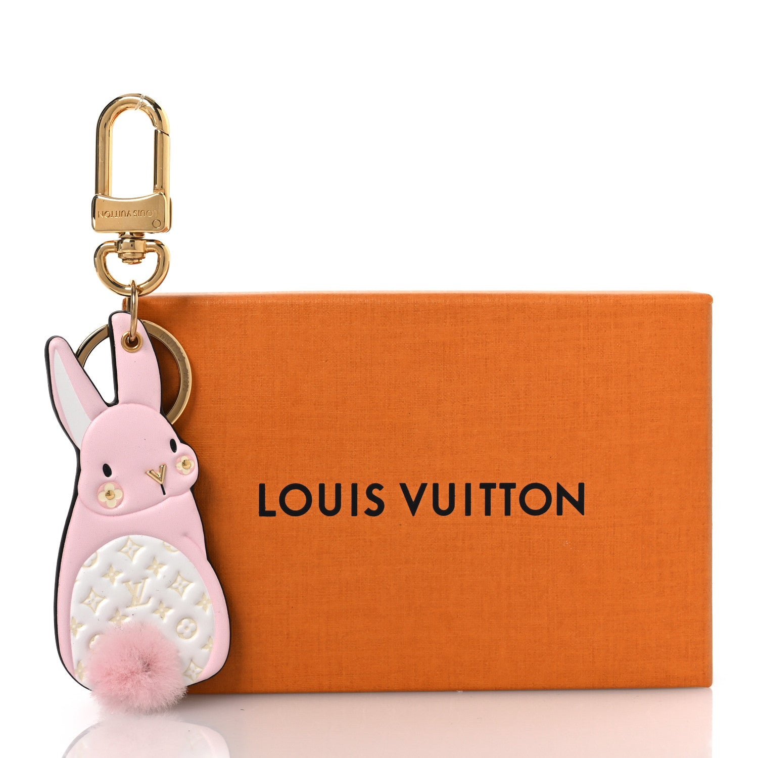 Louis Vuitton Calfskin Monogram LV Animals Bunny Bag Charm Key