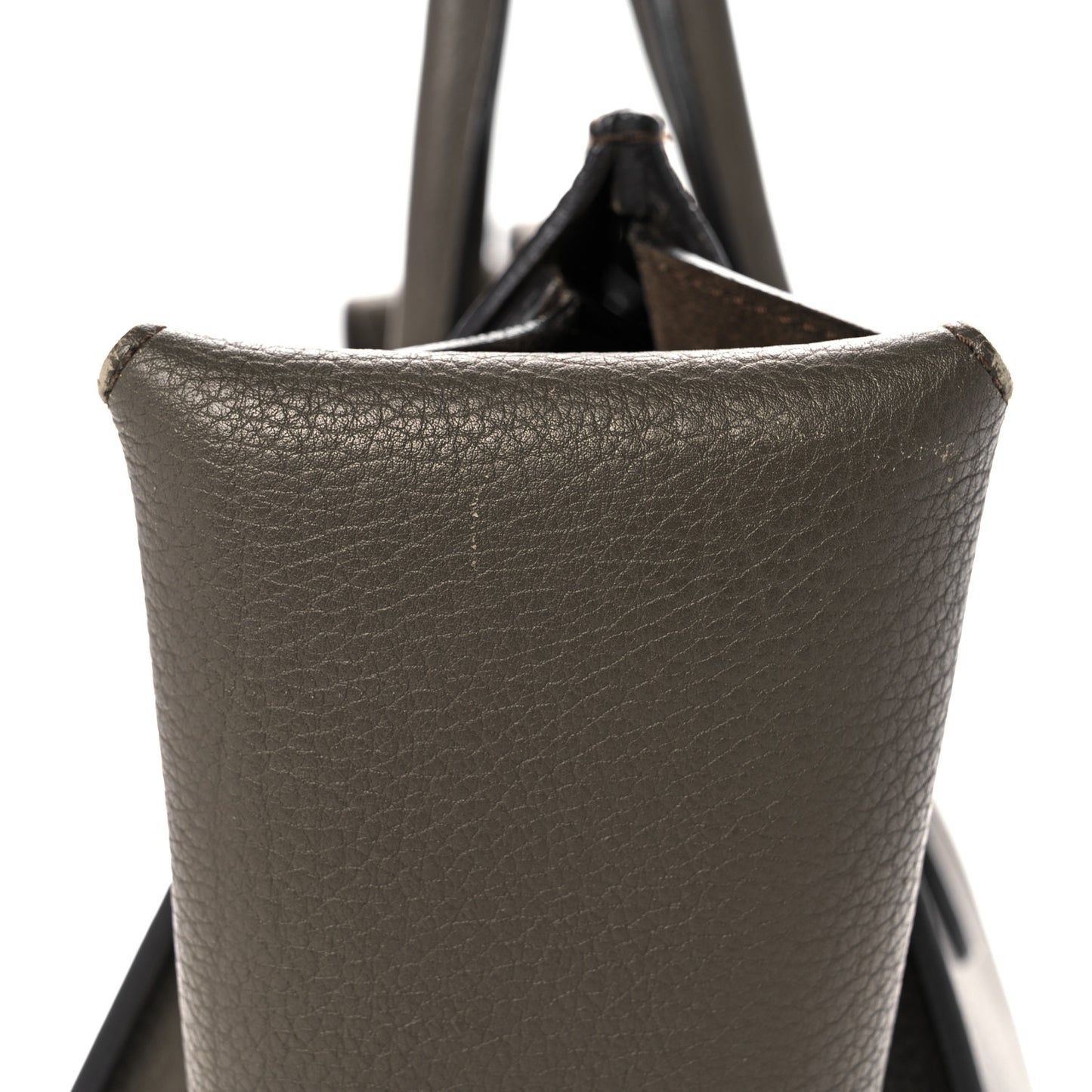 Crisped Calfskin Small Tie Knot Tote Dark Khaki