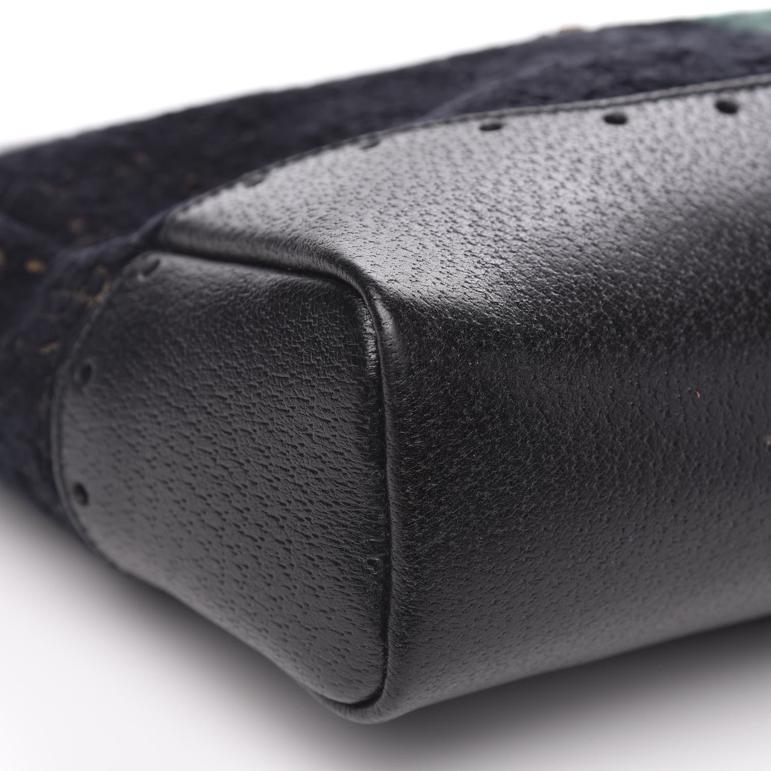 Gucci Velvet Horsebit Embossed Medium Punch Top Handle Tote Black 8 of 10