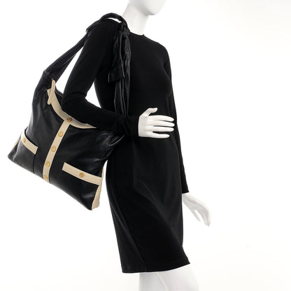 Chanel Lambskin Large Girl Bag Black Beige 2 of 8