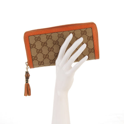 Gucci Monogram Bamboo Tassel Zip Around Wallet Orange 2 of 9