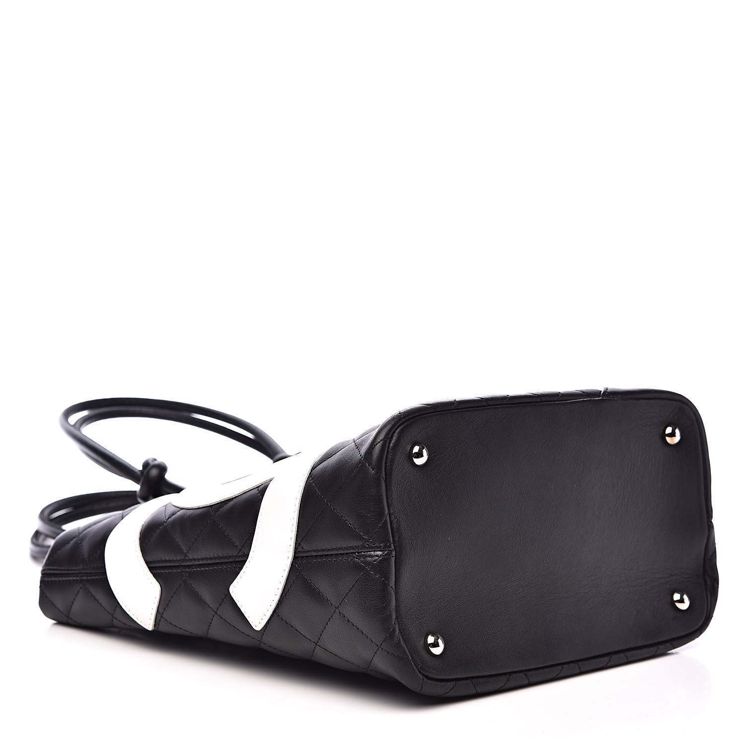 Chanel Calfskin Quilted Medium Cambon Tote Black White 4 of 13