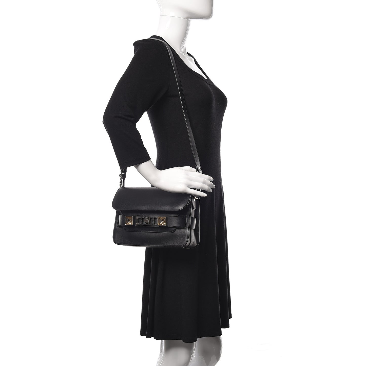 Calfskin Mini PS11 Classic Shoulder Bag Black