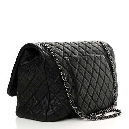 Chanel Grained Calfskin Quilted Small XXL Travel Flap Bag Black 3 of 11