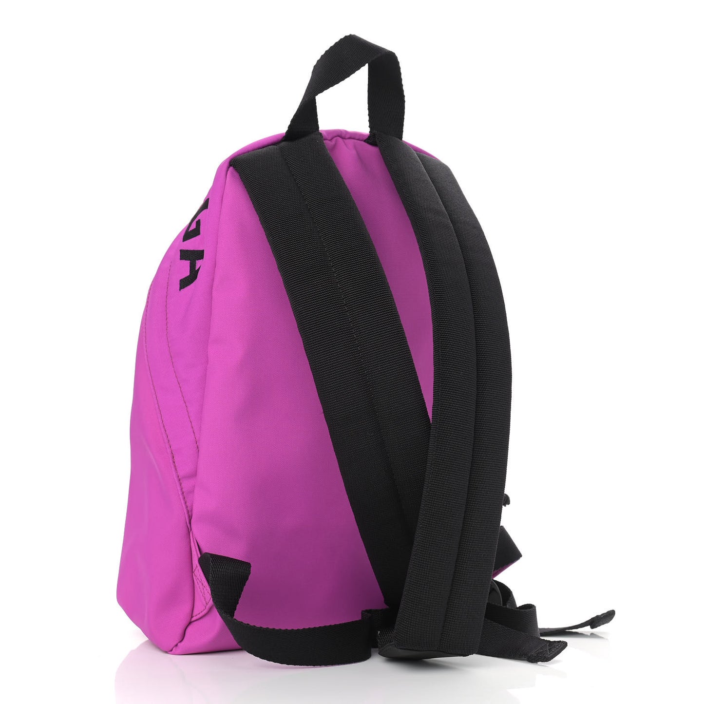 Sport Nylon Logo Embroidered S Wheel Backpack Fuchsia Black
