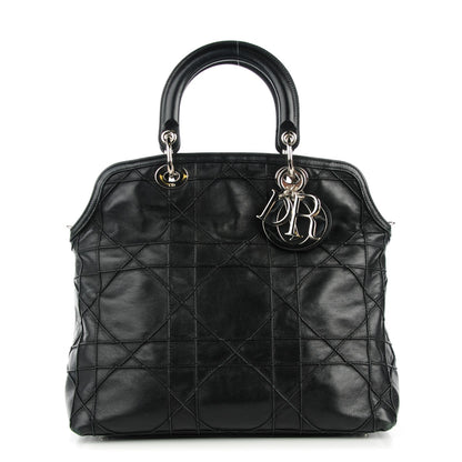 Christian Dior Lambskin Cannage Medium Granville Tote Black 1 of 7