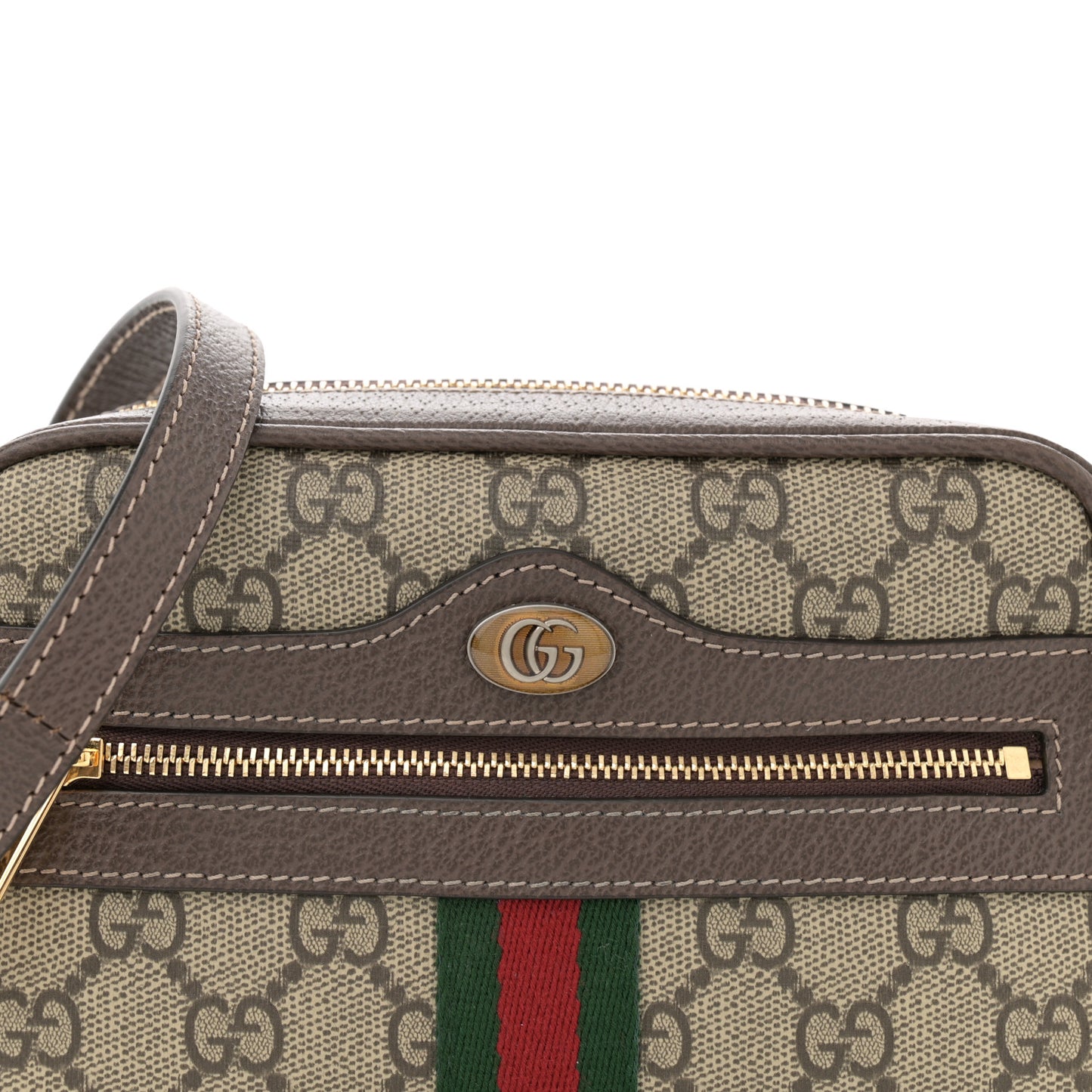GG Supreme Monogram Web Mini Ophidia Shoulder Bag Brown