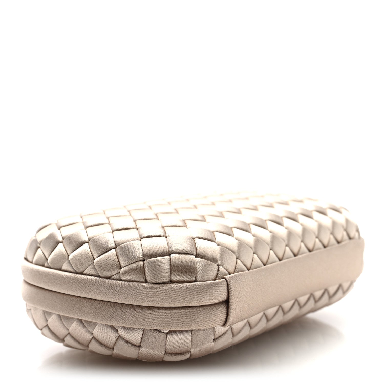 Bottega Veneta Satin Intrecciato Knot Clutch Nude 4 of 9