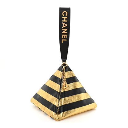 Chanel Metallic Lambskin CC Kheops Pyramid Bag Gold Black 1 of 10