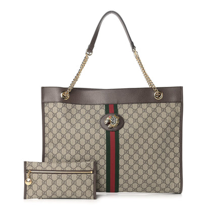 Gucci GG Supreme Monogram Large Rajah Chain Tote Beige New Acero 1 of 11