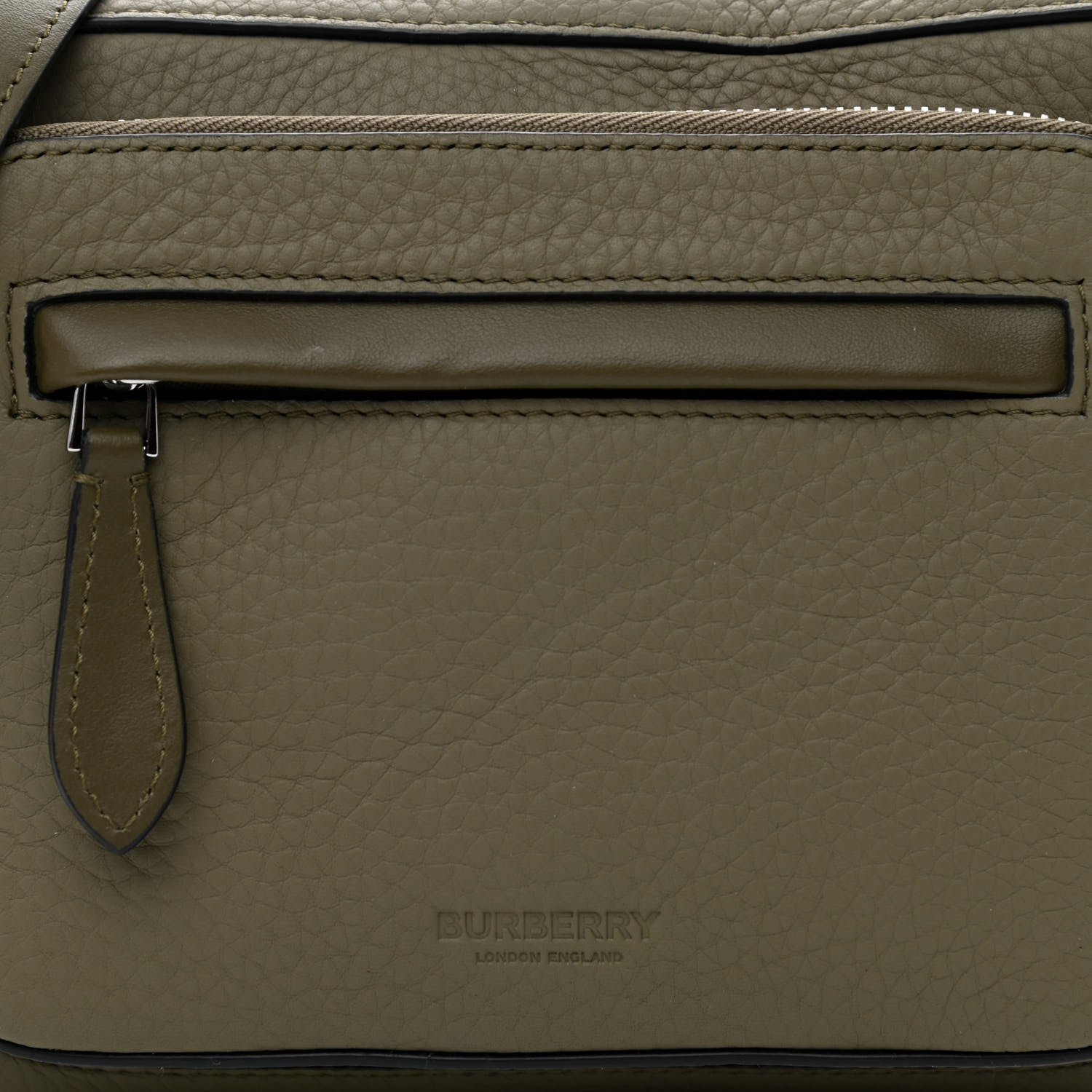 Burberry Grained Calfskin Olympia Crossbody Bag Dark Khaki Green 9 of 11
