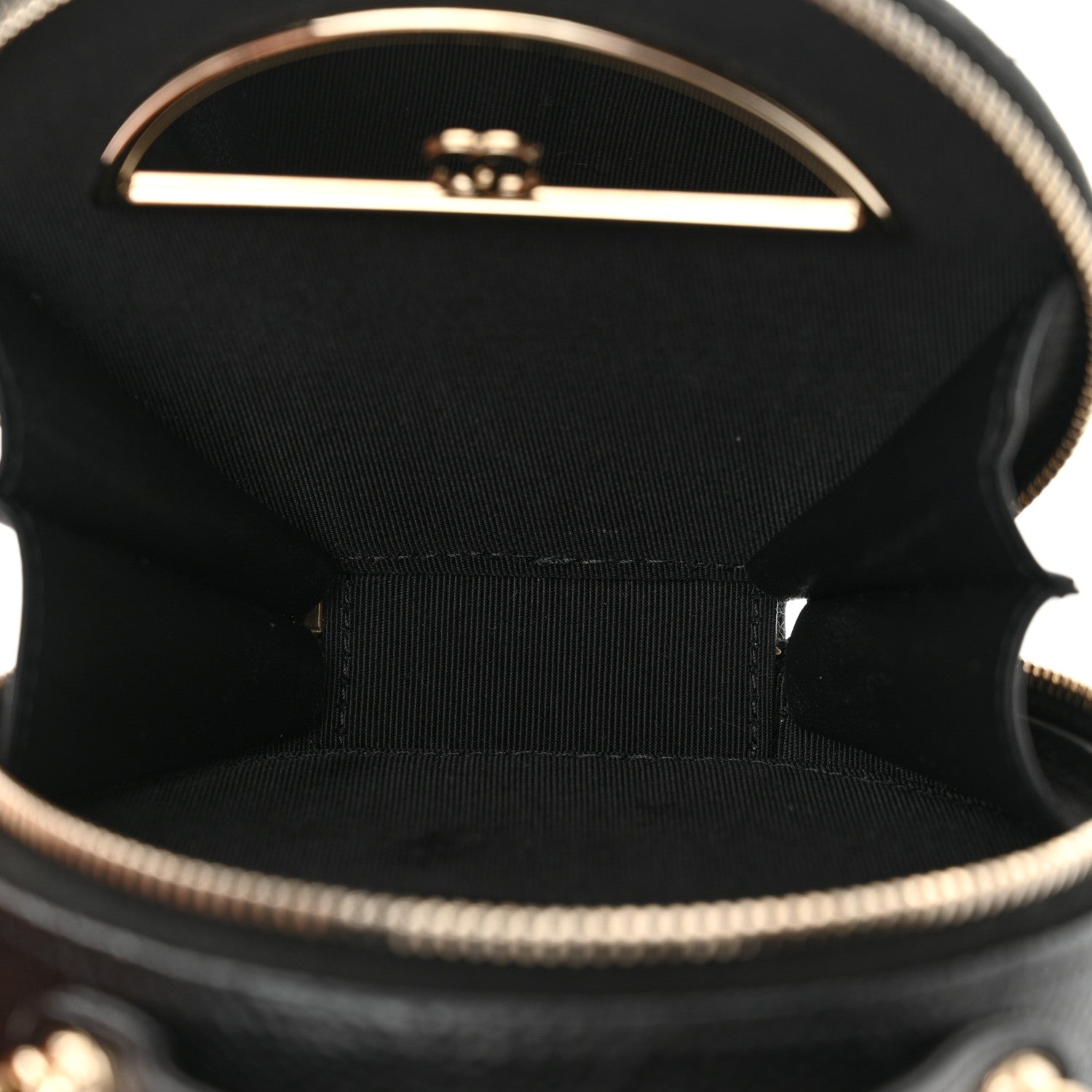 Chanel Caviar Quilted Round Handle With Care Vanity With Chain Black 5 of 13