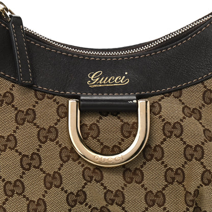 Gucci Monogram Medium D Gold Ring Hobo Dark Brown 8 of 18