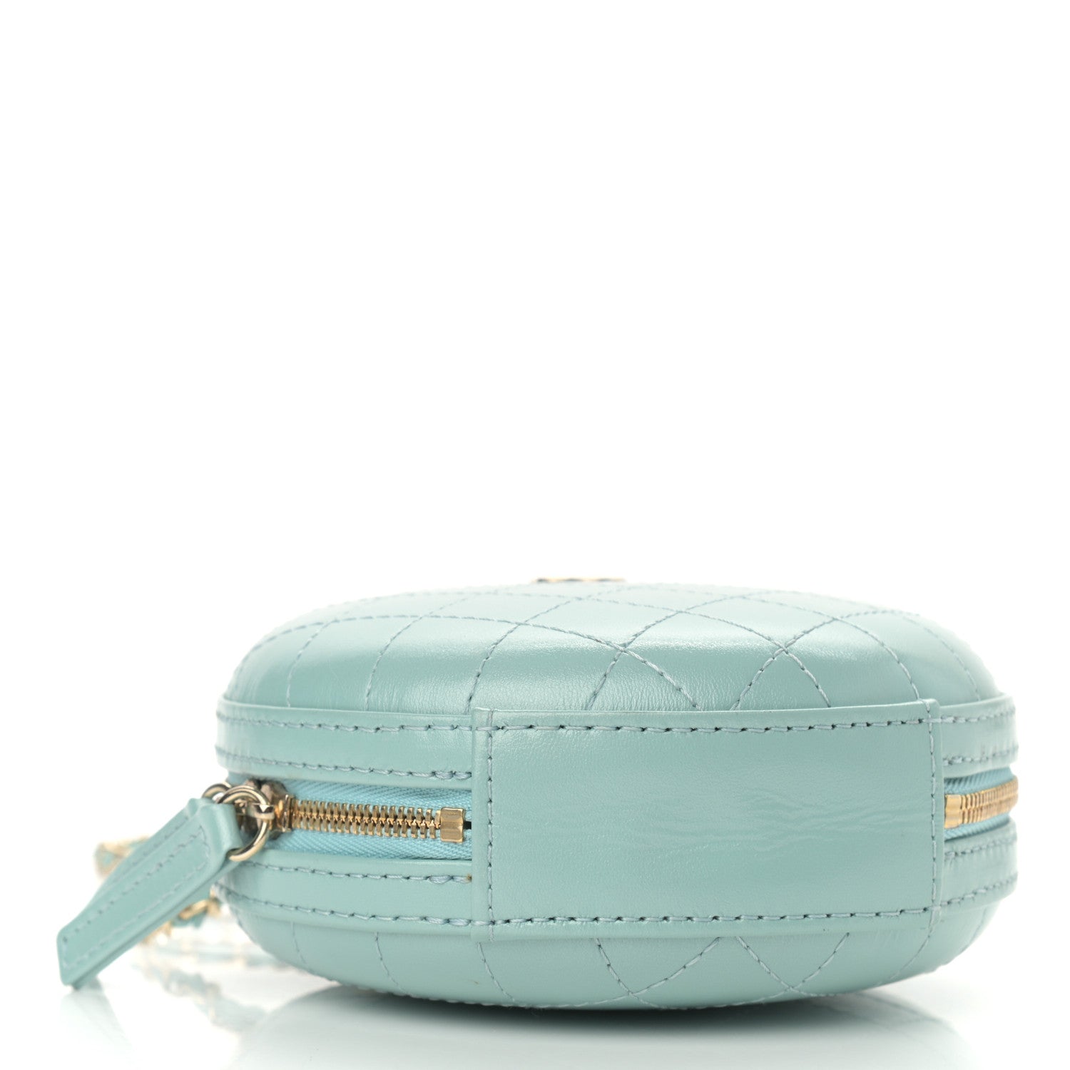 Chanel Iridescent Lambskin Round Clutch With Chain Light Blue 4 of 10