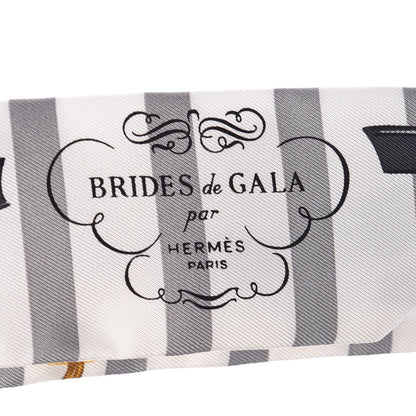 Hermes Silk Brides de Gala Bayaderes Twilly White Gris Anthracite 5 of 5