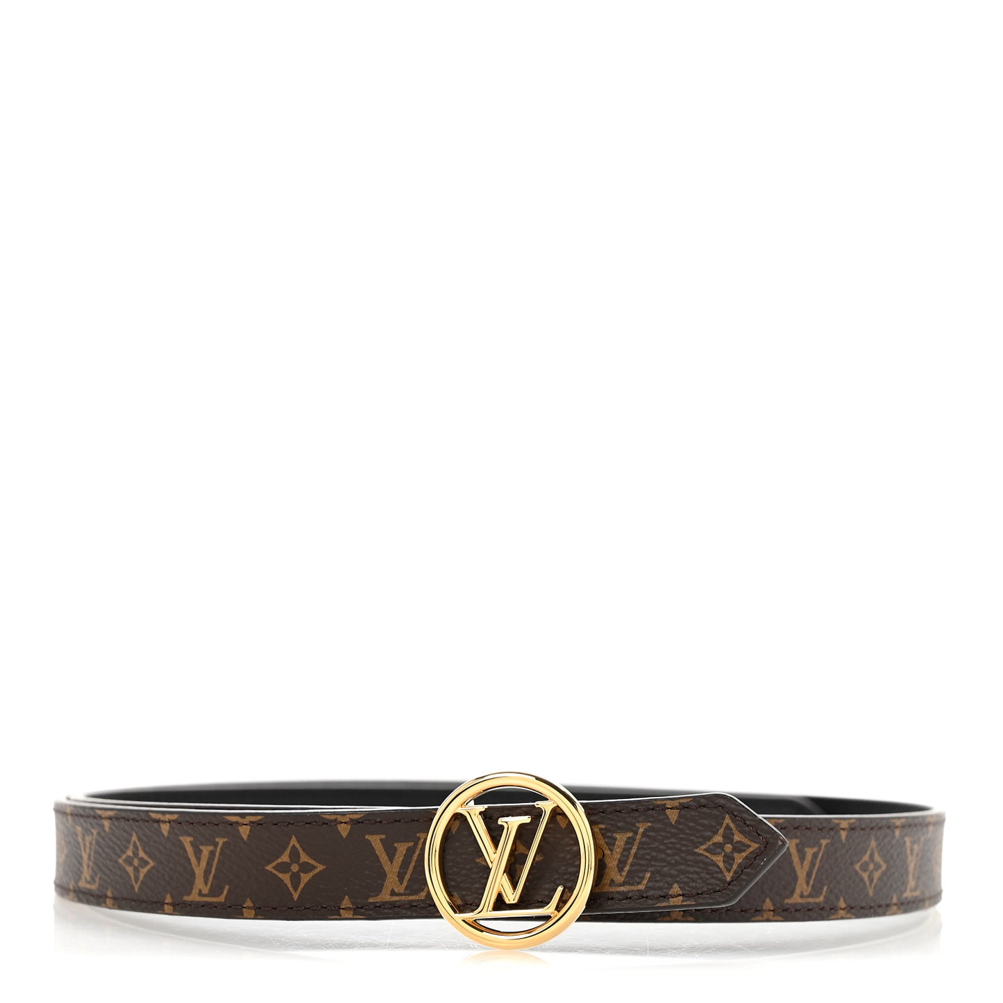 Monogram Calfskin 20mm LV Circle Reversible Belt 85 34 Black