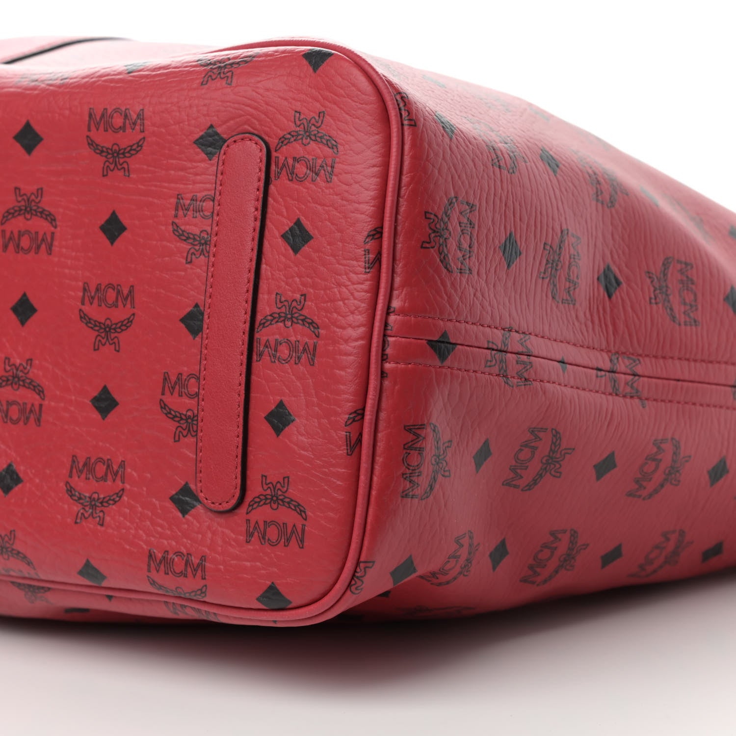 MCM Visetos Large Liz Reversible Shopper Tote Ruby Red 13 of 15