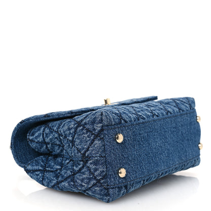 Chanel Washed Denim Quilted Mini Coco Handle Flap Blue 4 of 14