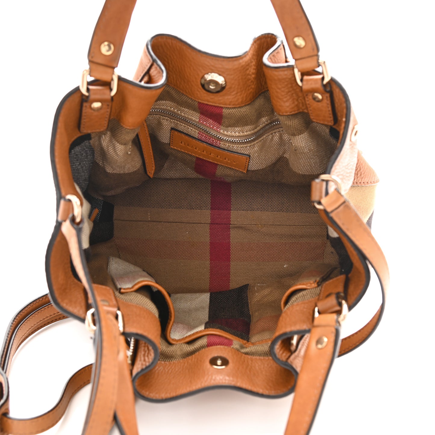 Grainy Calfskin House Check Small Maidstone Saddle Brown