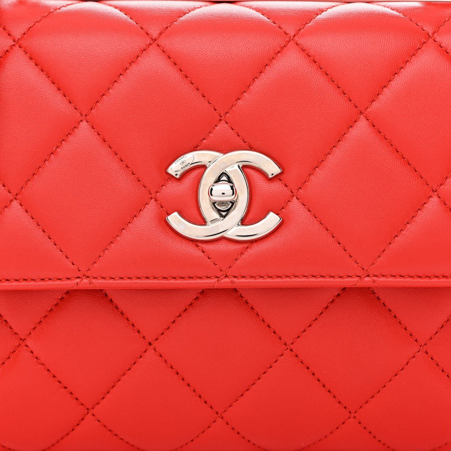 Chanel Lambskin Quilted Small Trendy CC Flap Dual Handle Bag Red 8 of 10