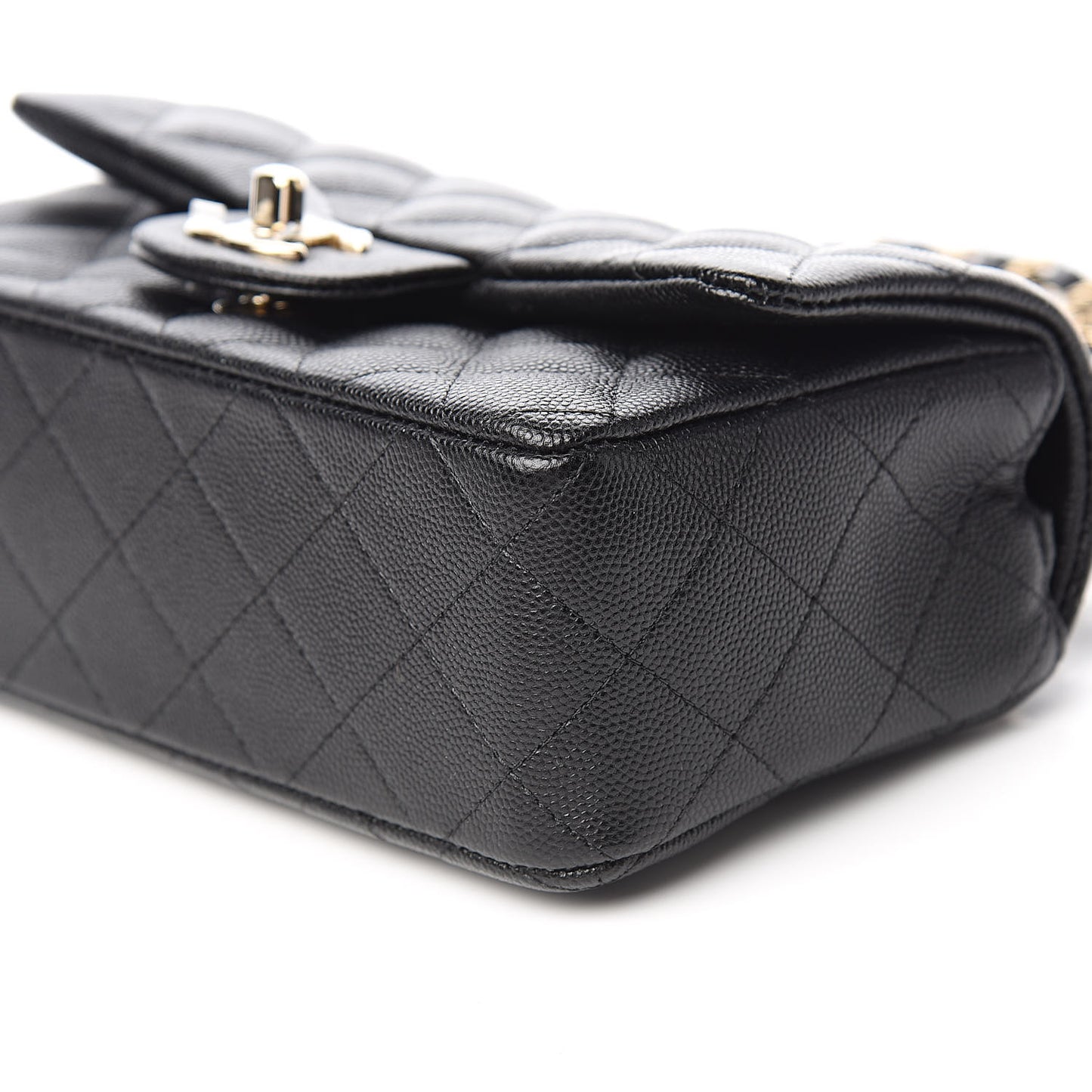 Caviar Quilted Mini Rectangular Flap Black
