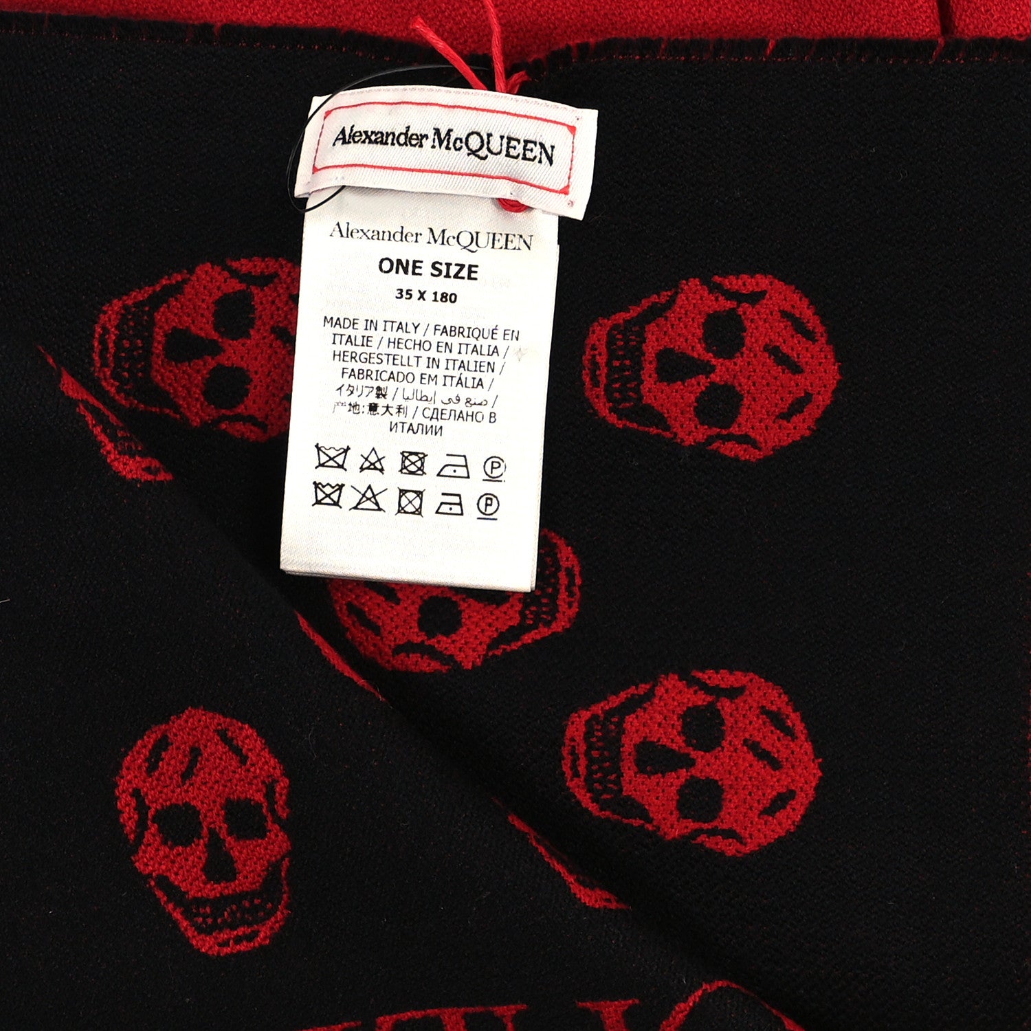Alexander McQueen Wool Reversible Upside Down Skull Scarf Black