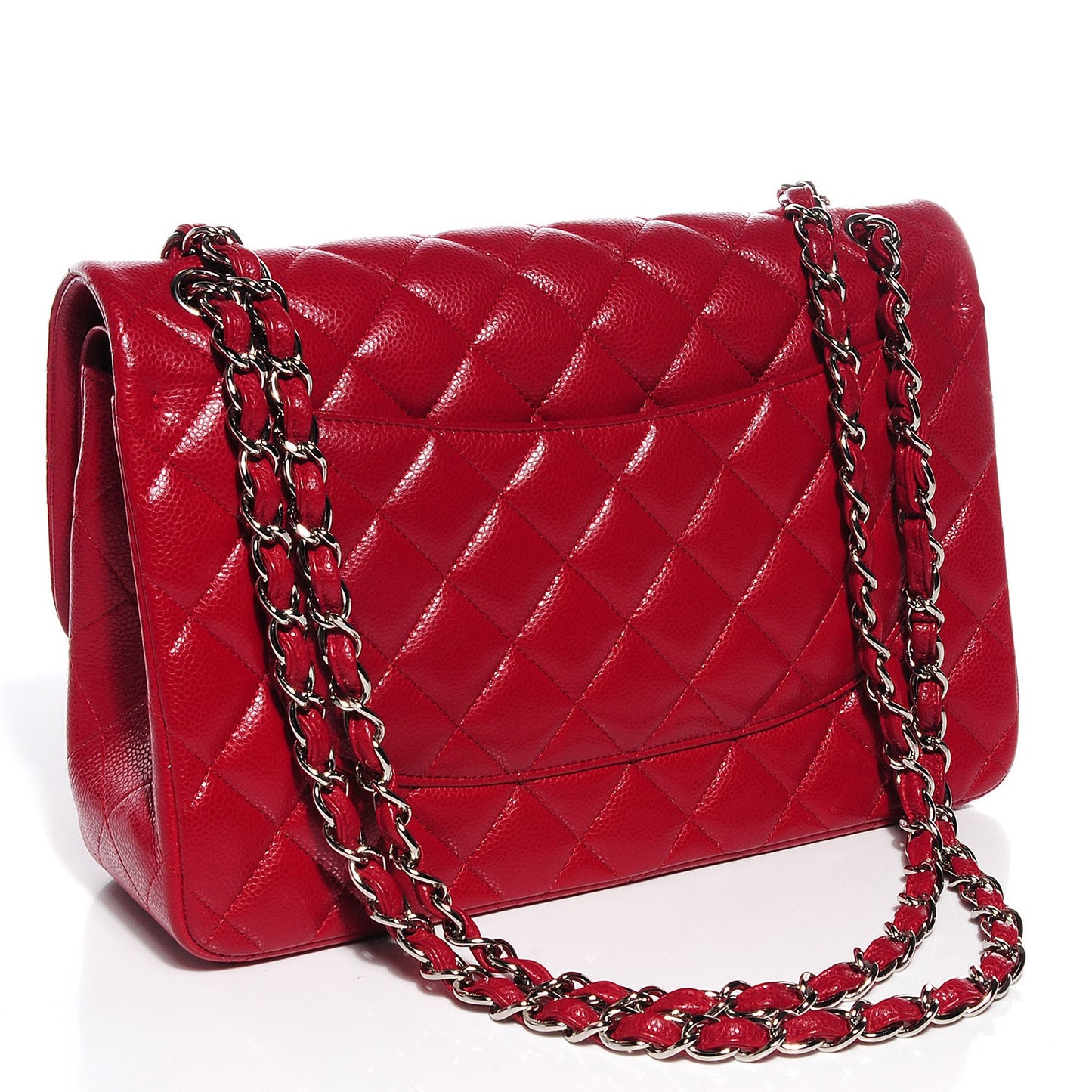 Caviar Jumbo Double Flap Red