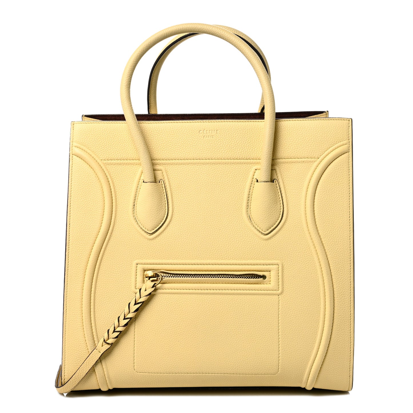Drummed Calfskin Medium Phantom Luggage Cream