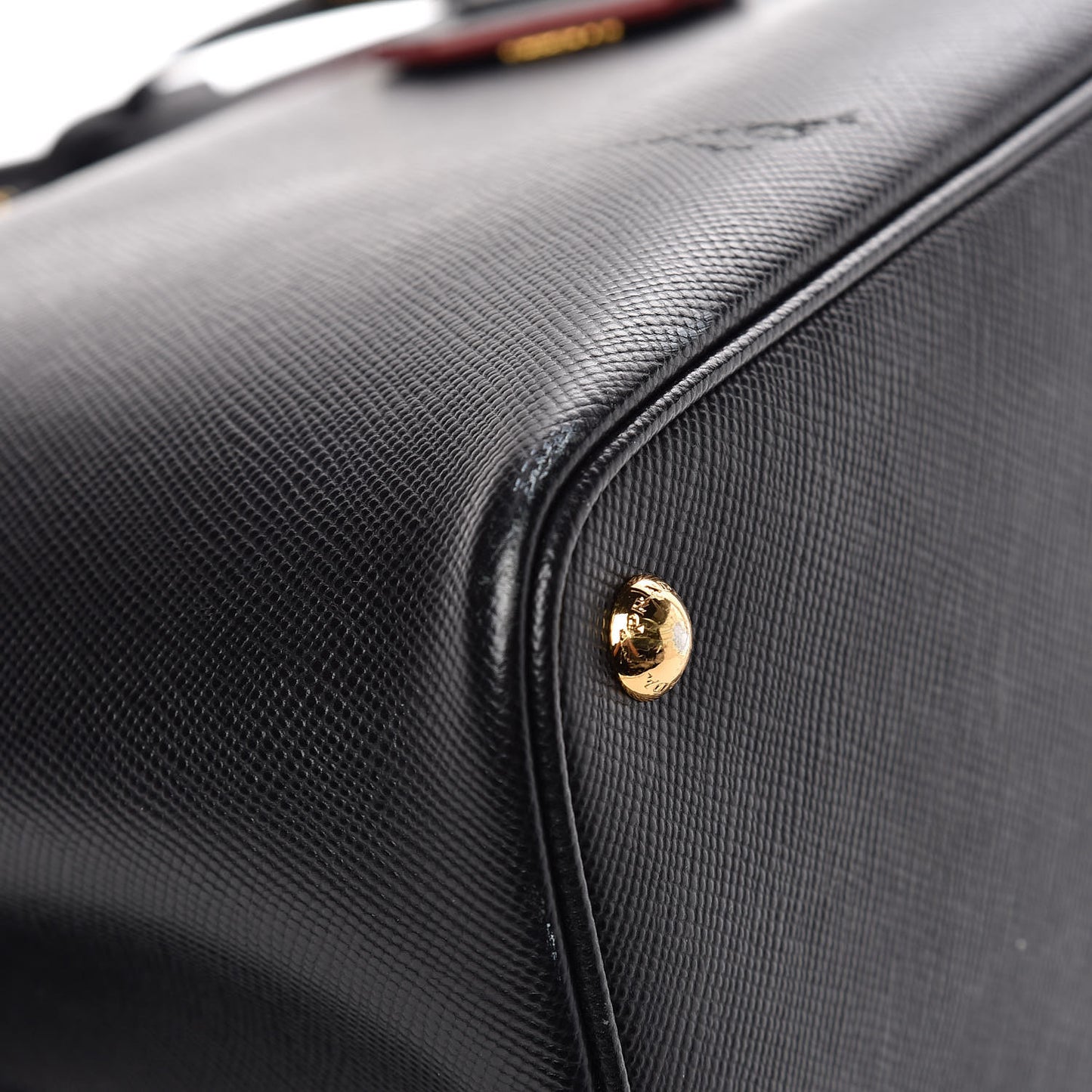 Saffiano Cuir Large Double Bag Black Fuoco