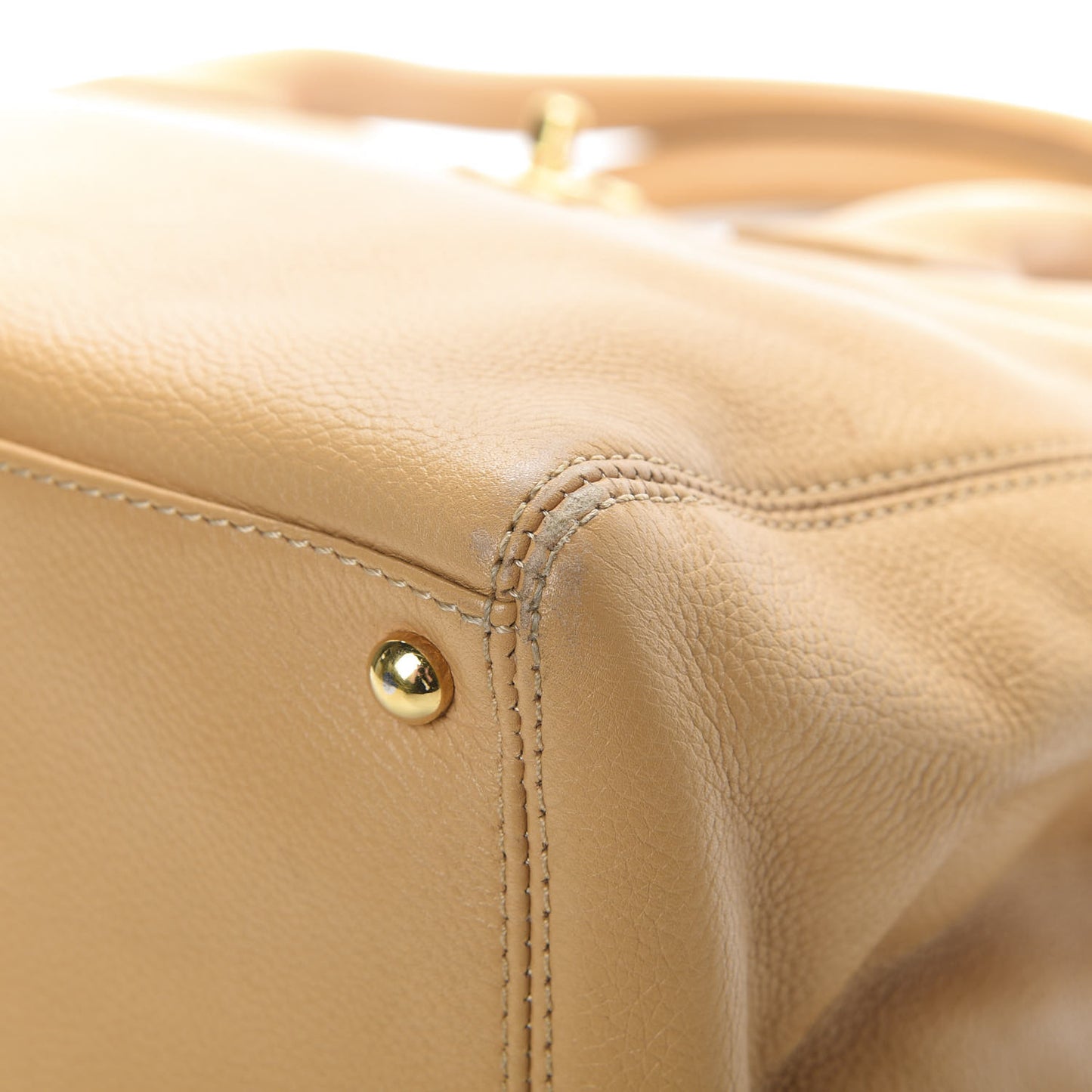 Calfskin Cerf Executive Shopper Tote Beige